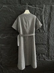 BALLOON DRESS WITH BELT IN RAYON 265972