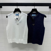 PRADA SEQUIN-EMBELLISHED V-NECK KNIT TANK BLAZER 274810