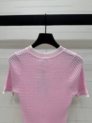 CHANEL 25S SHORT SLEEVE CREW NECK SWEATER 264254