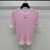 CHANEL 25S SHORT SLEEVE CREW NECK SWEATER 264254