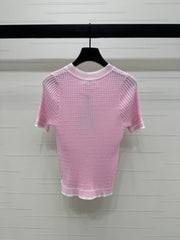 CHANEL 25S SHORT SLEEVE CREW NECK SWEATER 264254