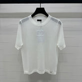 CHANEL CREW NECK SHORT-SLEEVE KNIT TOP 274964