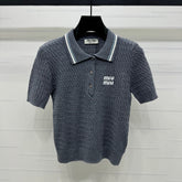 MIUMIU KNITTED POLO SHIRT WHITE 274839