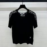 DIOR SHORT-SLEEVE JACQUARD KNIT TOP 274855