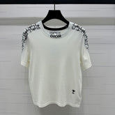 DIOR SHORT-SLEEVE JACQUARD KNIT TOP 274853