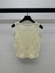 DIOR 25S HAND CROCHET VEST IN COTTON 264185