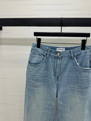 CHANEL 25S HIGH WAISTED DENIM PANTS 264194