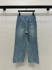 CHANEL 25S HIGH WAISTED DENIM PANTS 264194