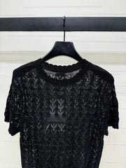 CHANEL 25S HOLLOW KNIT SHORT SLEEVE TOP 264151