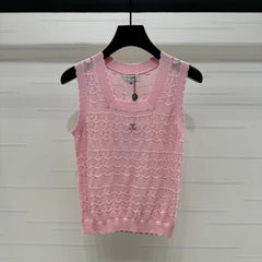 CHANEL 25S HOLLOW KNIT VEST 264158