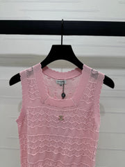 CHANEL 25S HOLLOW KNIT VEST 264158