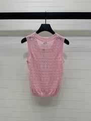 CHANEL 25S HOLLOW KNIT VEST 264158
