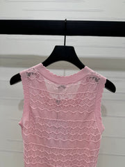 CHANEL 25S HOLLOW KNIT VEST 264158