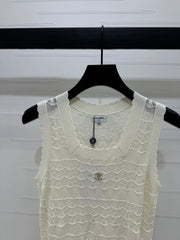 CHANEL 25S HOLLOW KNIT VEST 264154