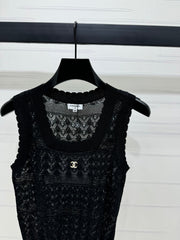 CHANEL 25S HOLLOW KNIT VEST 264156