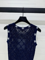 CHANEL 25S DIAMOND HOLLOW KNIT VEST 264031
