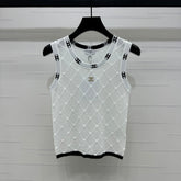 CHANEL 25S DIAMOND HOLLOW KNIT VEST 264033