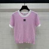 CHANEL 25S DOUBLE C LOGO KNIT SHORT SLEEVE 264073