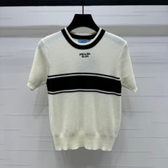 PRADA SHORT-SLEEVE CREW NECK SWEATER 269414