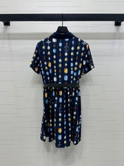 LV SHORT-SLEEVE BELTED DRESS 269529