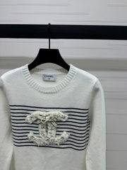CHANEL CREW NECK LONG-SLEEVE KNIT SWEATER 274953