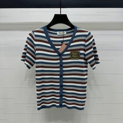 MIUMIU SHORT-SLEEVE KNIT CARDIGAN 274943