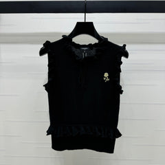 CHANEL SLEEVELESS TOP WITH RUFFLED COLLAR 274888