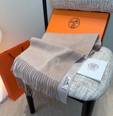 HERMES 25S SCARF 190 IN CASHMERE 854639