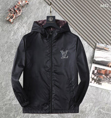 LV WINE RED MONOGRAM AND BLACK DOUBLE-SIDED WINDBREAKER 238976