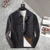 LV SHIRT JACKET IN NAVY BLUE JACQUARD FABRIC 238979