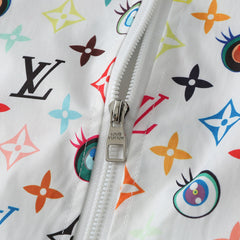 LV WHITE WINDBREAKER WITH COLORFUL MONOGRAM 238983