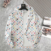 LV WHITE WINDBREAKER WITH COLORFUL MONOGRAM 238983