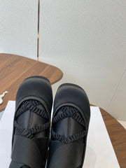 DIOR 25S STRETCH BALLET BOOTS IN BLACK FULL SATIN