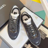 CHANEL 25S SNEAKERS 20MM IN BLACK CALFSKIN AND SUEDE