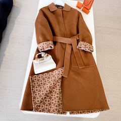 HERMES 25S BELTED CASHMERE PEACOAT 267