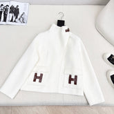 HERMES 25S DOUBLE-FACED WOOL STAND-COLLAR COAT 188