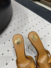 OPYUM HIGH MULES IN BROWNIE SILK