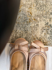 DIOR 25S LOVELY‑D BALLET FLAT 45MM IN NUDE SATIN