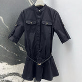 Loewe 25 Shirt Dress Black Cotton