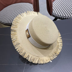 WIDE BRIM HAT MODEL 651884 IN BEIGE WOVEN STRAW