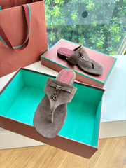 LP THONG SANDALS 25S IN ASH BROWN SUEDE