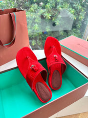 LP THONG SANDALS 25S IN RED SUEDE