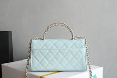 CHANEL 25S KELLY 18 CM IN SOFT MINT BLUE LAMBSKIN
