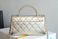CHANEL 25S KELLY 18 CM IN GOLD LAMBSKIN