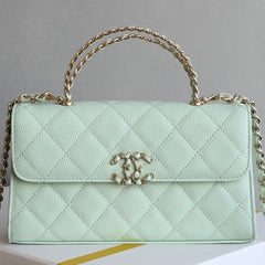 CHANEL 25S KELLY 18 CM IN MINT GREEN LAMBSKIN