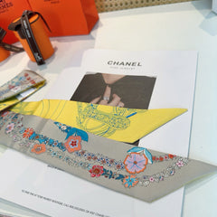 HERMES 25S SILK NECKERCHIEF 86 IN SILK 714382