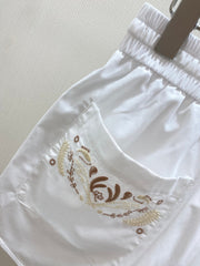 HERMES 25S EMBROIDERED SHORTS 158