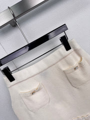 CHANEL 25S KNITTED LACE MIDI SKIRT 416