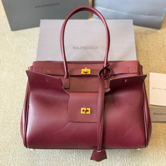 BEL AIR CARRY ALL BAG 35 IN BURGUNDY RED NAPPA LAMBSKIN GOLD HARDWARE