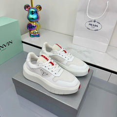 PRADA 25S SNEAKERS IN WHITE CALFSKIN